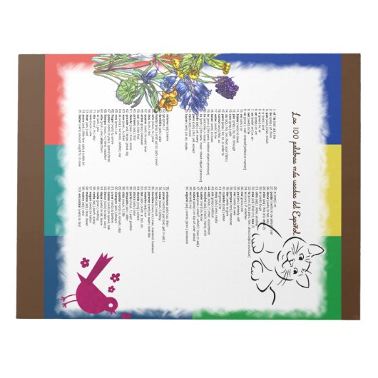 100 Meest voorkomende woorden in het Spaans Notitieblok (Voorkant)