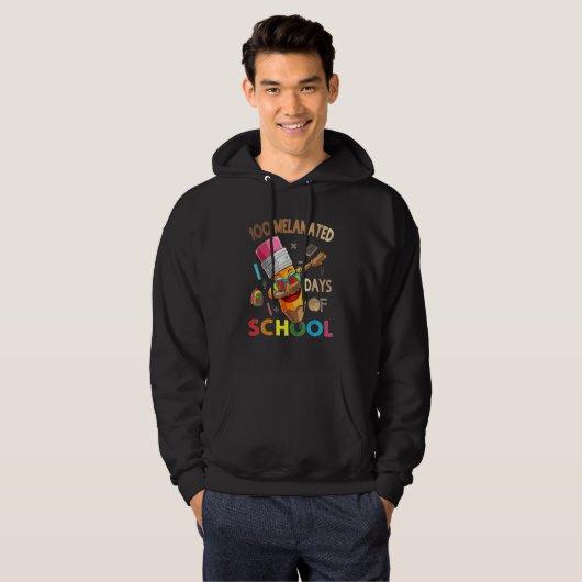 100 Melanated Days Of School African American Dabb Hoodie (Voorkant volledig)