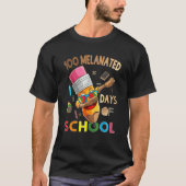 100 Melanated Days Of School African American Dabb T-shirt (Voorkant)