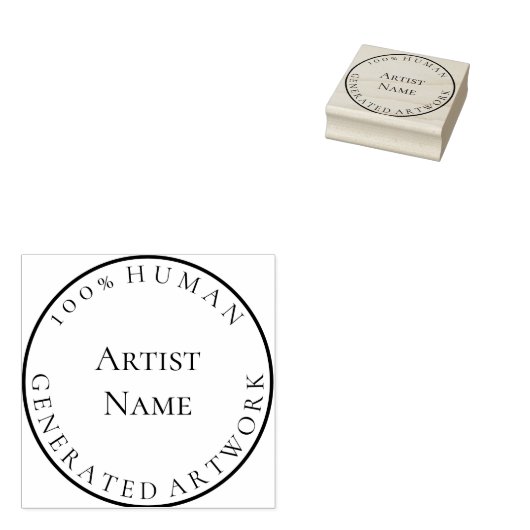 100% menselijk gegenereerde kunst aangepaste artie rubberstempel (Gestempeld)