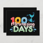 100 Mermazing Dagen 100e Dag van School Zeemeermin Briefkaart (Voorkant / Achterkant)