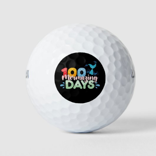 100 Mermazing Dagen 100e Dag van School Zeemeermin Golfballen (Voorkant)