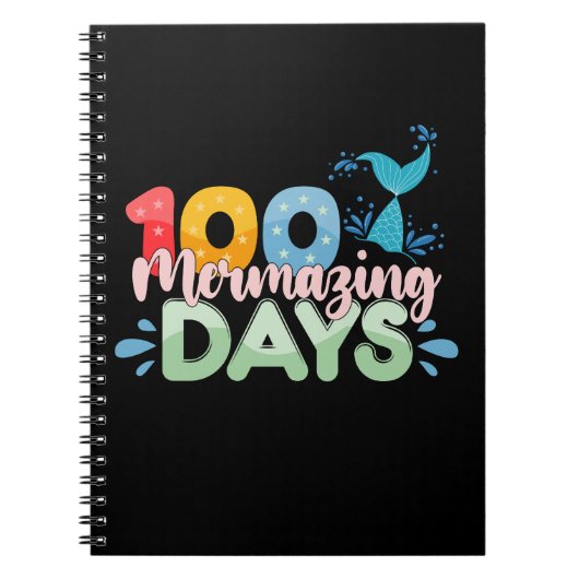100 Mermazing Dagen 100e Dag van School Zeemeermin Notitieboek (Voorkant)