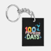 100 Mermazing Dagen 100e Dag van School Zeemeermin Sleutelhanger (Voorkant Links)