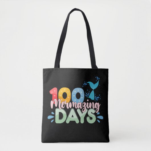 100 Mermazing Dagen 100e Dag van School Zeemeermin Tote Bag (Voorkant)