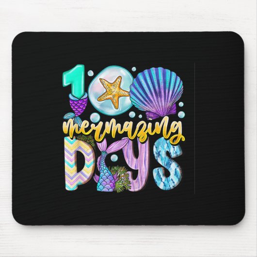 100 Mermazing Days of School 100th Day Mermaid Kin Muismat (Voorkant)
