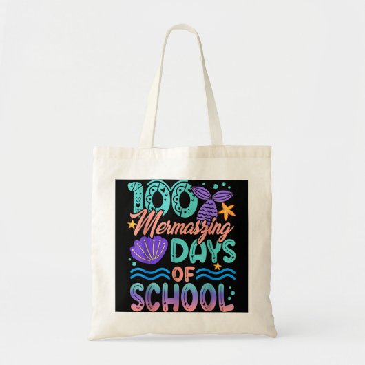 100 Mermazing Days of School Mermaid 100th Day Gir Tote Bag (Voorkant)