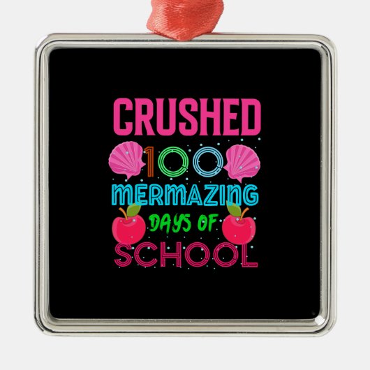100 Mermazing Days van de school Metalen Ornament (Voorkant)