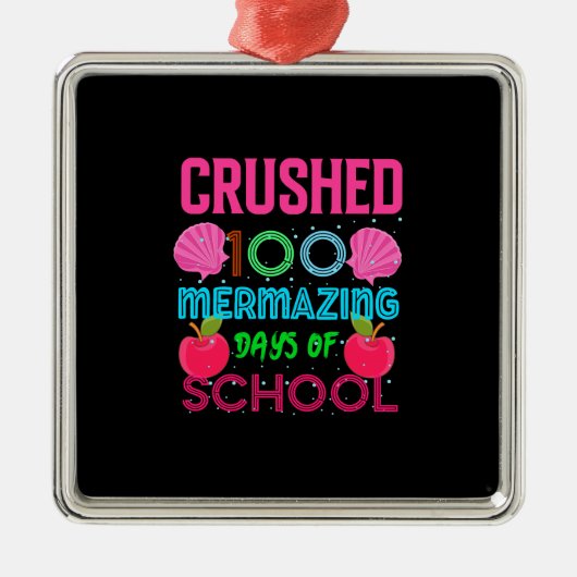 100 Mermazing Days van de school Metalen Ornament (Voorkant)