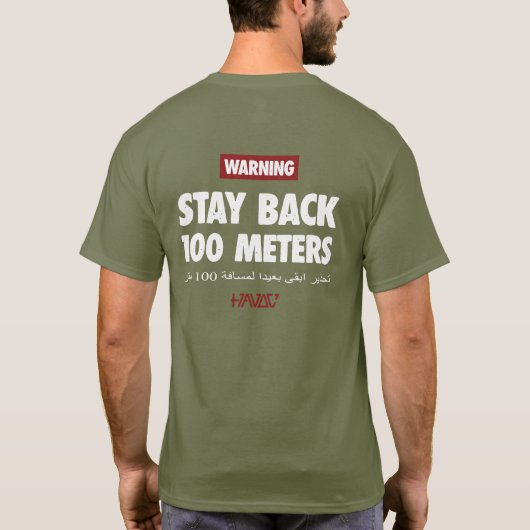 100 meter olijfgroene T-shirt voor militaire veter (Achterkant)