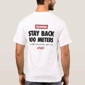 100 meter witte T-shirt voor militaire veteranen,  (Achterkant)