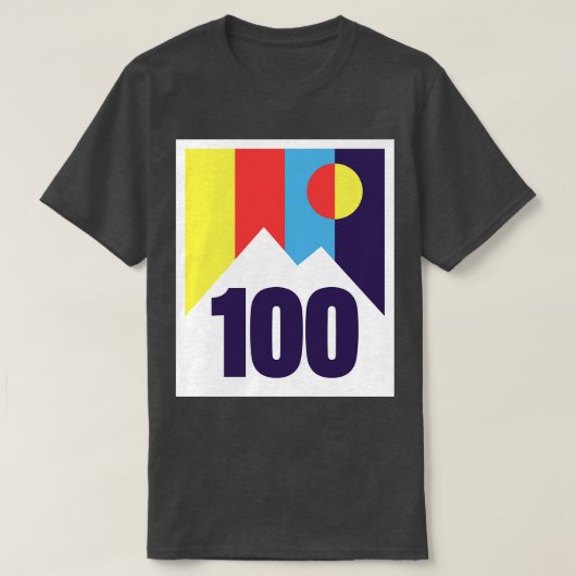 100 mijl Mountain Sunset T-shirt (Design voorkant)
