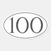 100 mijl ovale sticker (Voorkant)