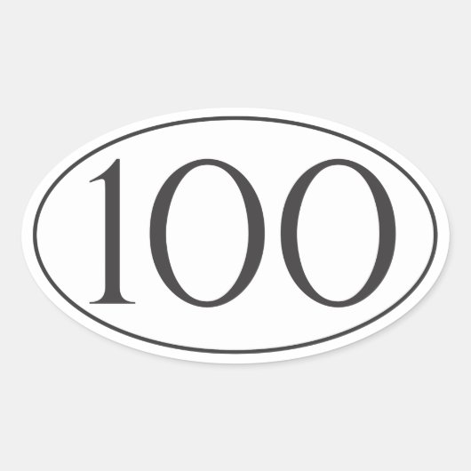100 mijl ovale sticker (Voorkant)