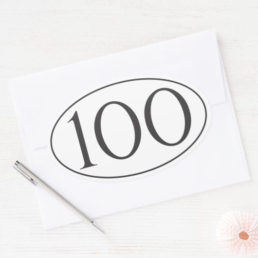 100 mijl ovale sticker (Envelop)