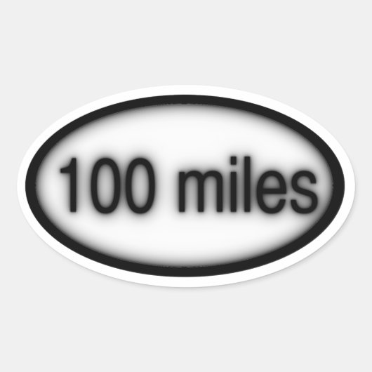 100 mijl ovale sticker (Voorkant)