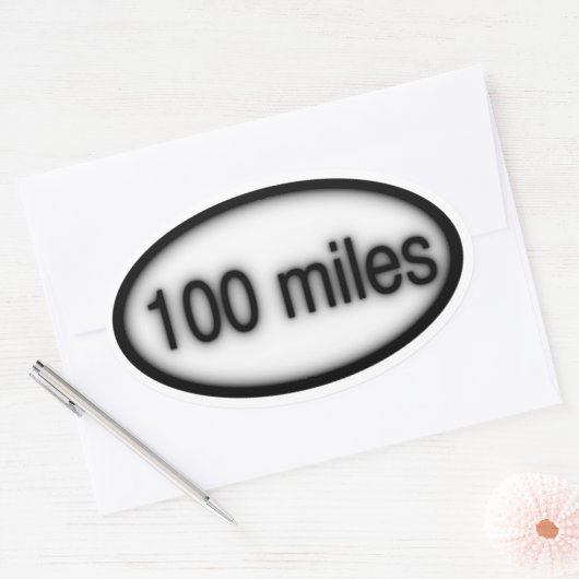 100 mijl ovale sticker (Envelop)