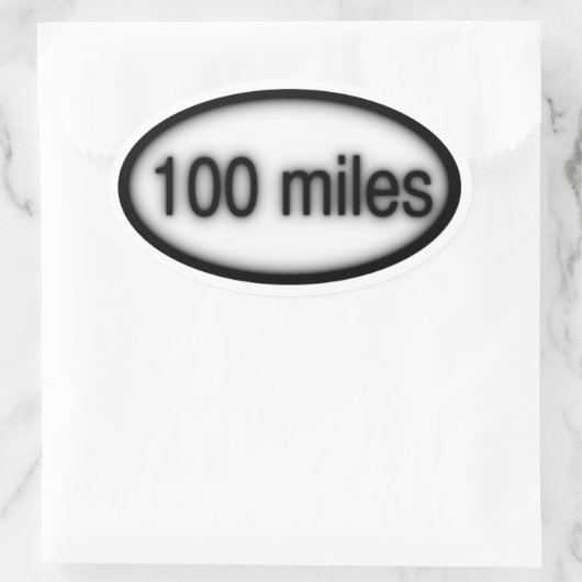 100 mijl ovale sticker (Tas)