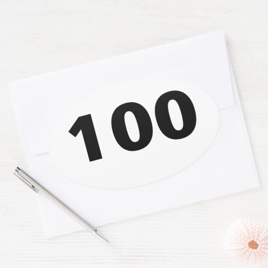 100 mildere ovale Sticker (Envelop)