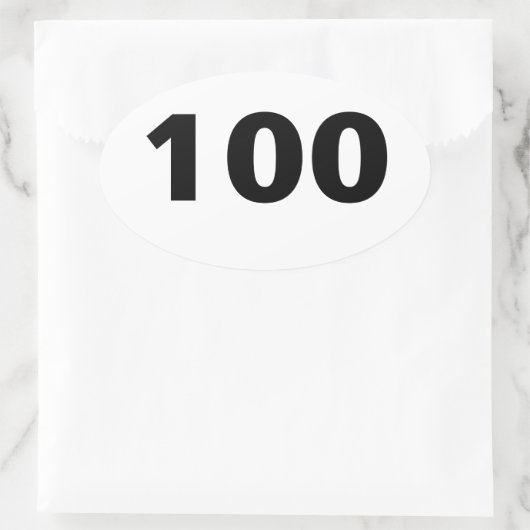 100 mildere ovale Sticker (Tas)