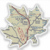 100 Mile House BC 50's Map Sticker (Voorkant)