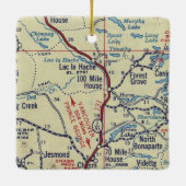 100 Mile House BC  Map Keramisch Ornament (Achterkant)