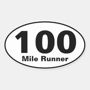 100 Mile Runner Ovale Sticker