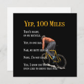 100 miles Bike Biking Cycling Biclist Bicycle Gift Kaart (Voorkant / Achterkant)