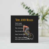 100 miles Bike Biking Cycling Biclist Bicycle Gift Kaart (Staand voorkant)