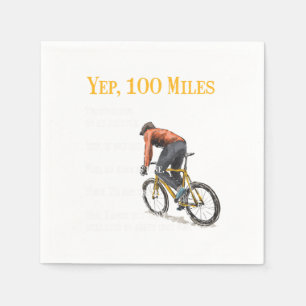 100 miles Bike Biking Cycling Biclist Bicycle Gift Servet