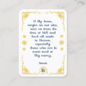 100 mini St. Jacinta Heilige Kaarten Visitekaartje (Achterkant)