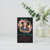 100 mooie bloemige gebeds- rouwfoto-herdenking FOT Visitekaartje (Staand voorkant)