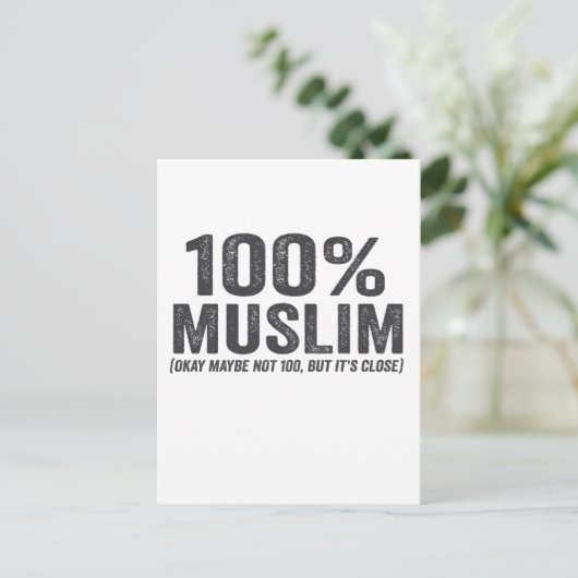 100 moslim oky misschien niet 100 grappige ramadan aankondigingskaart (Staand voorkant)