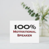100 % Motivatie luidspreker Briefkaart (Staand voorkant)