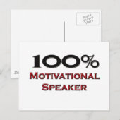100 % Motivatie luidspreker Briefkaart (Voorkant / Achterkant)