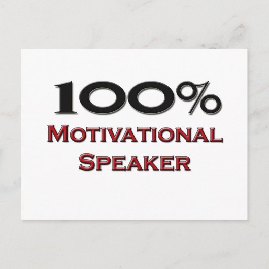 100 % Motivatie luidspreker Briefkaart (Voorkant)