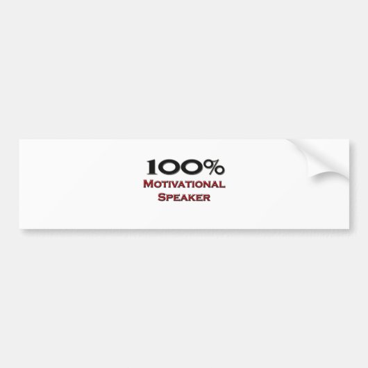 100 % Motivatie luidspreker Bumpersticker (Voorkant)