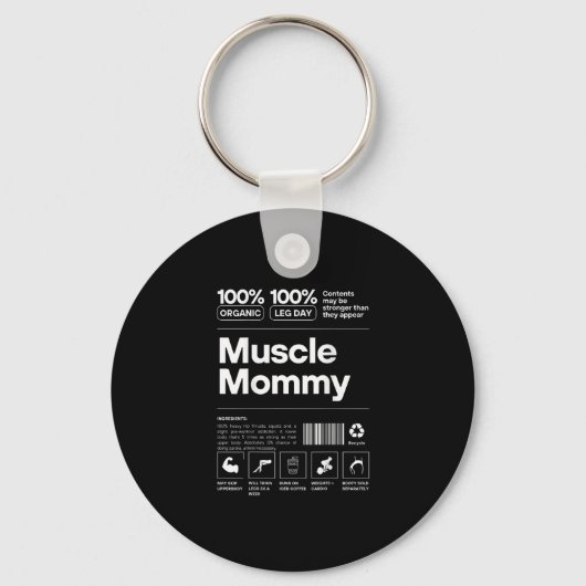 100% Muscle Mommy - Bodybuilding Gym Fit - Design  Sleutelhanger (Voorkant)
