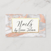 100 Nails Afspraak Herinnering Roos Marmer Visitekaartje (Voorkant)