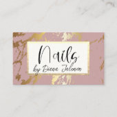 100 Nails Afspraak Herinnering Roos Marmer Visitekaartje (Voorkant)