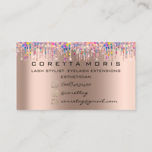 100 Nails Appointment Herinneringsmodule Roos Visitekaartje (Achterkant)