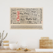 100 namen van Jesus American Spelling.ai Poster (Keuken)