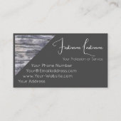 100% natuurlijk organisch, houten stijlvol interie visitekaartje (Achterkant)