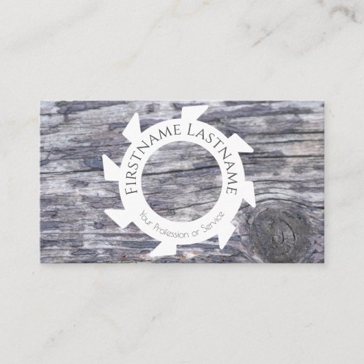 100% natuurlijk organisch, houten stijlvol interie visitekaartje (Voorkant)
