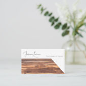 100% natuurlijk organisch, houten stijlvol interie visitekaartje (Staand voorkant)