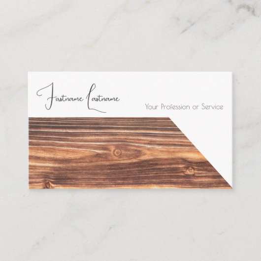 100% natuurlijk organisch, houten stijlvol interie visitekaartje (Voorkant)