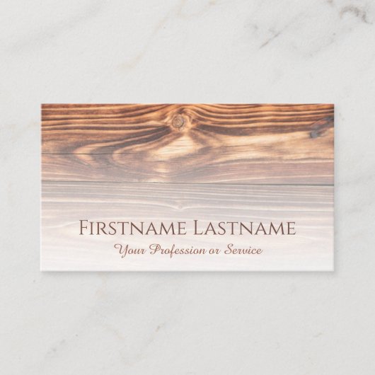 100% natuurlijk organisch, houten stijlvol interie visitekaartje (Voorkant)