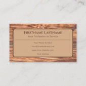 100% natuurlijk organisch houtwaren, van hout visitekaartje (Achterkant)