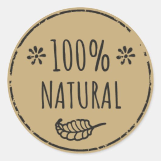 100% natuurlijk potje label (Voorkant)