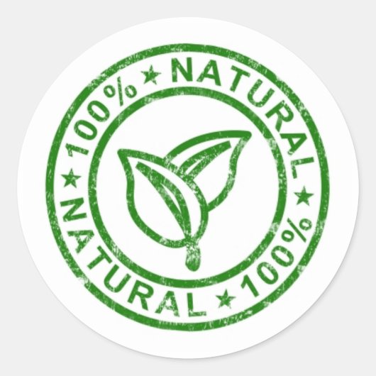 100% natuurlijk product groen ronde sticker (Voorkant)